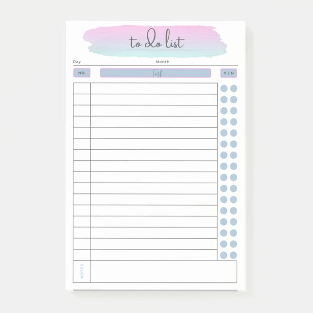 Bloco De Notas Posto de Tarefas Diárias a Fazer (Frente)