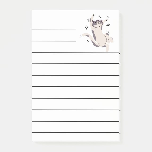 Bloco De Notas posto "Gato Dançante" (Frente)