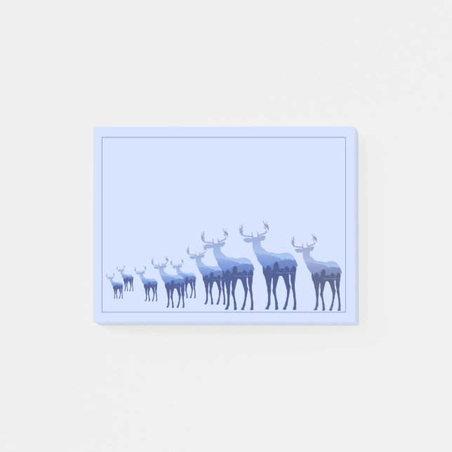 Bloco De Notas Posto-it-Notes-Blue Deer (Frente)