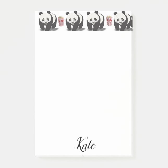 Bloco De Notas Posto Notas Panda Popcorn (Frente)