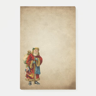 Bloco De Notas Posto Papai Noel do Velho Mundo dos natais vintage