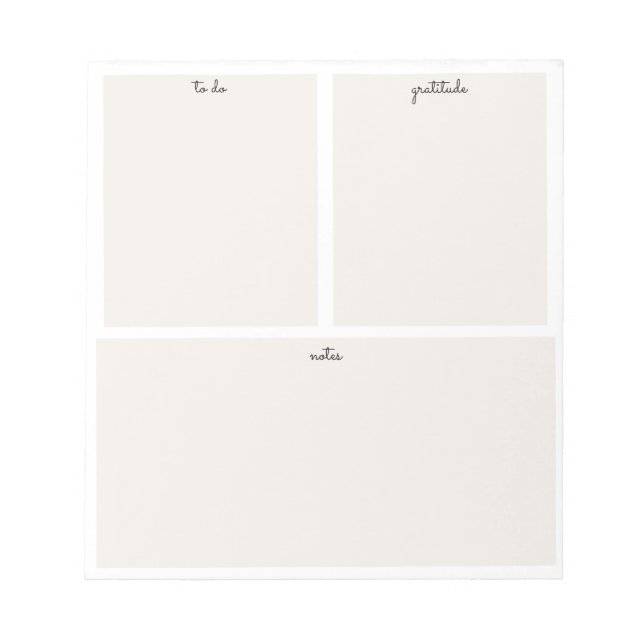Bloco De Notas Posto Personalisierbar Modern Beige Weiß (Frente)