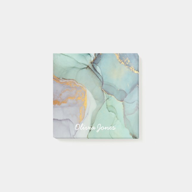 Bloco De Notas Posto Personalizado Colorido Marble - Sua (Frente)