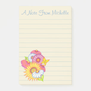 Bloco De Notas Posto Personalizado de Flores Selvagens Notas