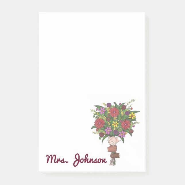 Bloco De Notas Posto Personalizado De Professores Da Escola De Bu (Frente)