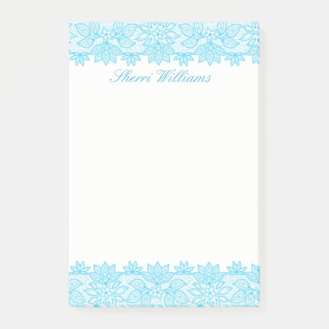 Bloco De Notas Posto Personalizado Do Azul Ti Tópico (Frente)