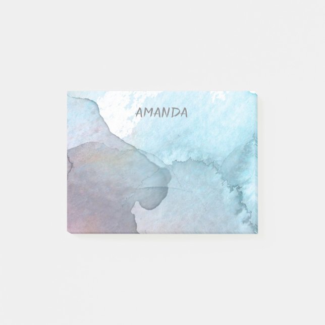 Bloco De Notas posto personalizado do design de aquarela bonito (Frente)