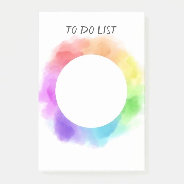 Bloco De Notas posto personalizado do design de aquarela bonito (Frente)