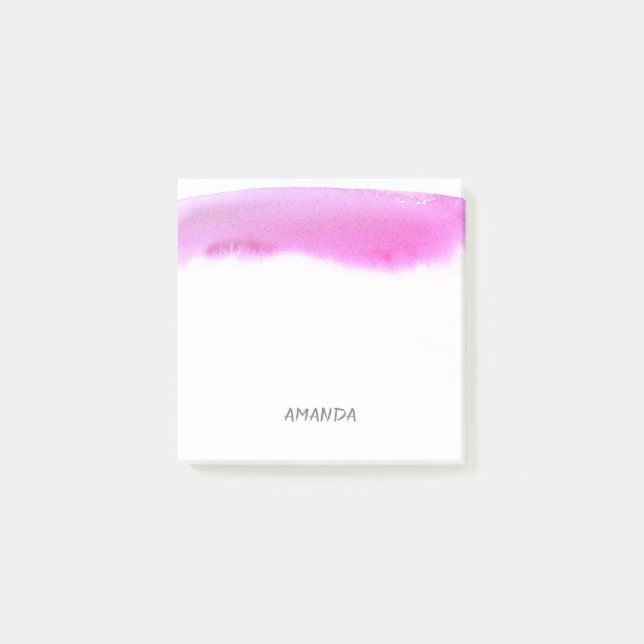 Bloco De Notas posto personalizado do design de aquarela bonito (Frente)