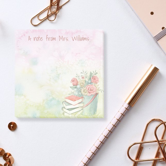 Bloco De Notas Posto Personalizado Notas De Ti Para Livros De Nom (Post it notes for teachers.)