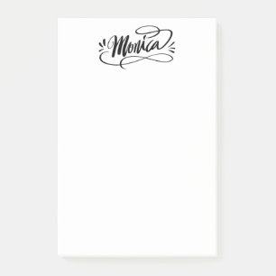 Bloco De Notas Posto personalizado que anota com o nome Monica
