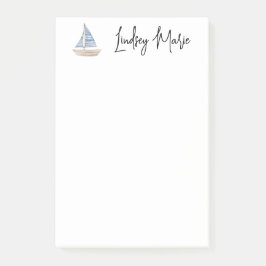 BLOCO DE NOTAS POSTO PERSONALIZADO WATERCOLOR SAILBOAT