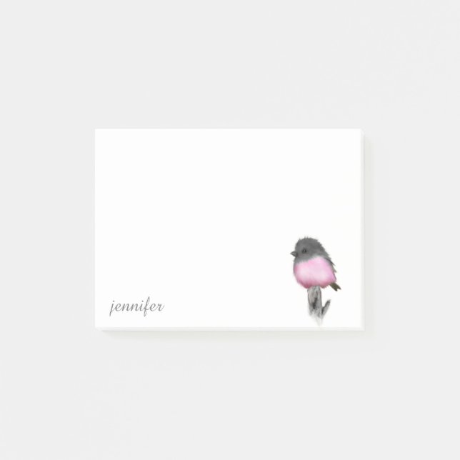 Bloco De Notas Posto Pink Robin Bird-it® (Frente)
