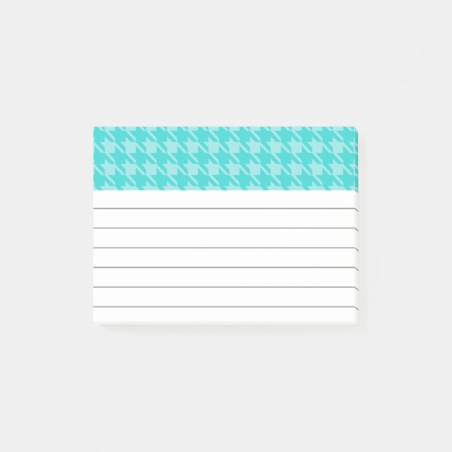 Bloco De Notas Posto Turquoise Houndstooth Notas (Frente)