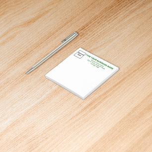 Bloco De Notas Posto White Square de Fonte de Negócios Verde sua