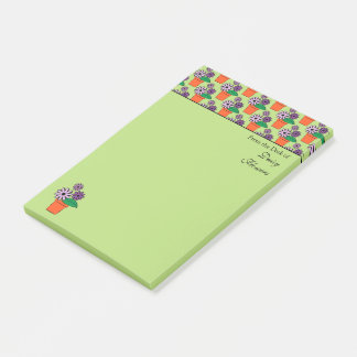 Bloco De Notas Potes de Flor, Visitas Roxas Personalizadas