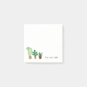 Bloco De Notas Potes de Suculentos e Cactus ilustrados