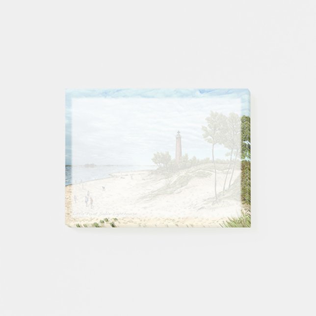 Bloco De Notas Poucas notas de post-it do farol do Sable do ponto (Frente)