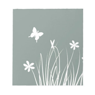 Bloco De Notas Prado da borboleta e das flores