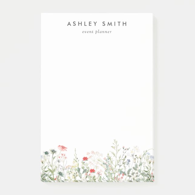 Bloco De Notas Prado de Flores Silvestres (Frente)