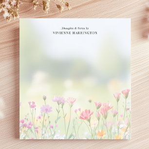 Bloco De Notas Prado de Flores Silvestres Suave Personalizado
