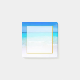 Bloco De Notas Praia tropical com um Mar Turquesa com Sobreposiçã