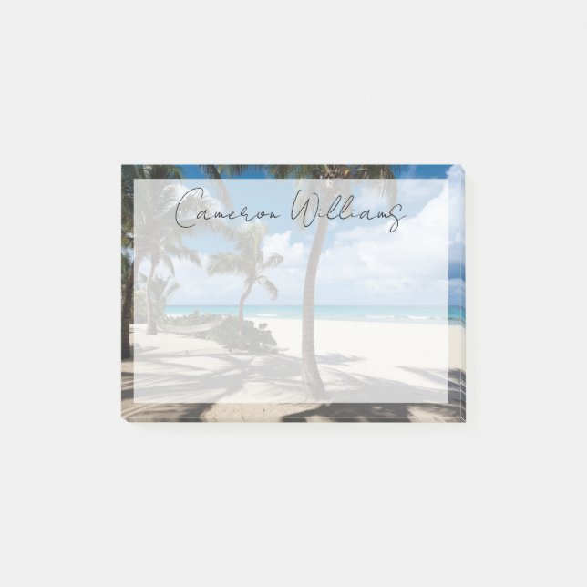 Bloco De Notas Praias Tropicais | Anguilla Beach, Palm Tree (Frente)