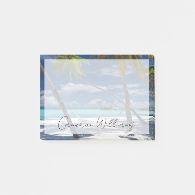 Bloco De Notas Praias Tropicais | Sandy Beach, Maldivas (Frente)