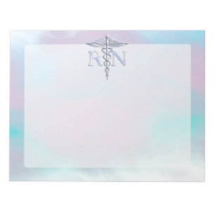 Bloco De Notas Prata Como RN Caduceus