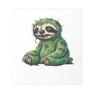 Bloco De Notas Preguiça Zumbi Halloween Preguiça Zumbi Amante de