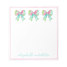 Bloco De Notas Preppy Pink e Arcos verdes personalizados