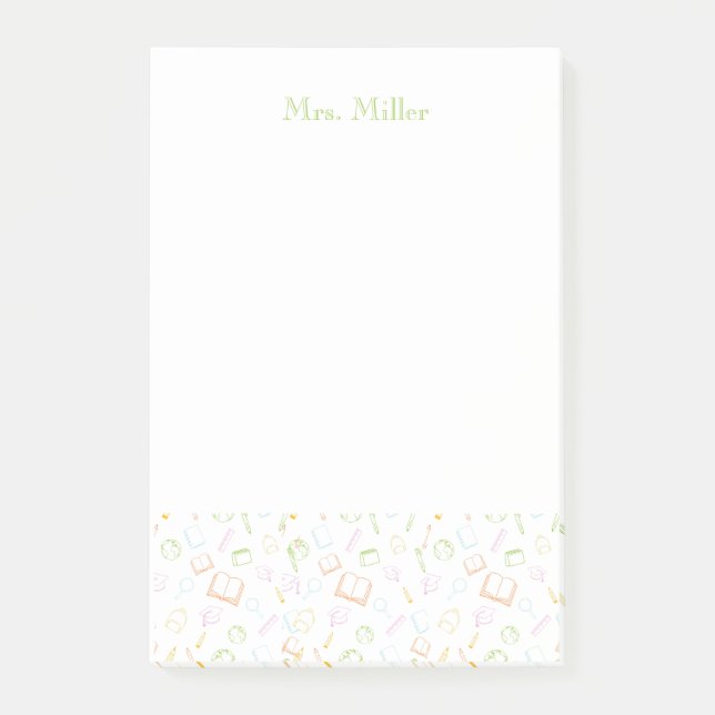 Bloco De Notas Preppy Teacher Post-It Notes (Frente)