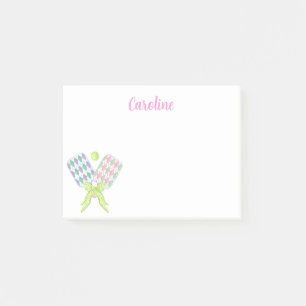 Bloco De Notas Preppy Watercolor Argyle Pickleball Paddles