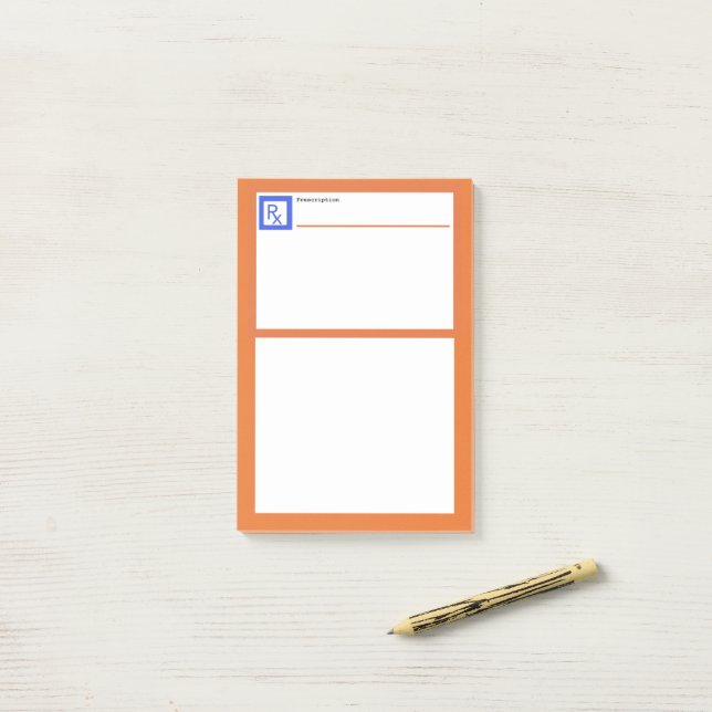 Bloco De Notas Prescrição Faux RX 4x6 (Na mesa)
