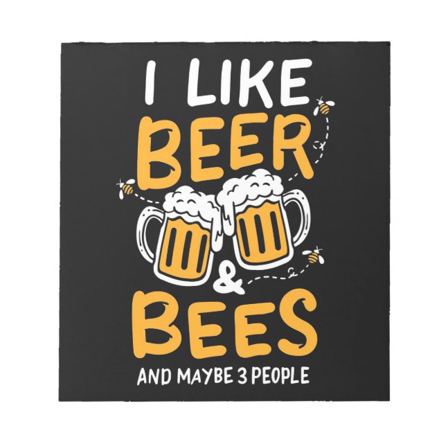 Bloco De Notas Presente de Apicultor | Eu Gosto de Cerveja e Abel (Frente)