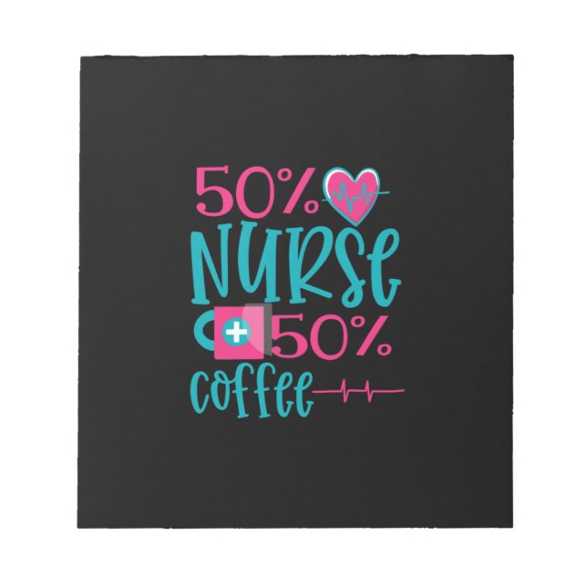 Bloco De Notas Presente de Enfermeira | 50 Enfermeira 50 Café (Frente)