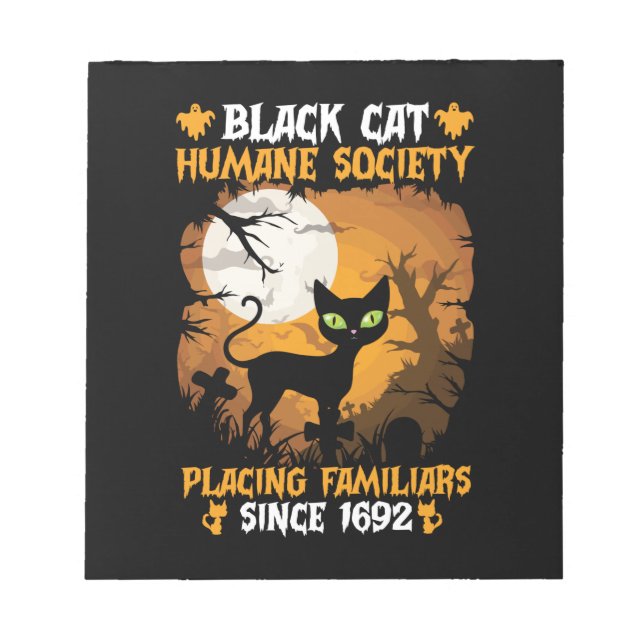 Bloco De Notas Presente de Halloween | Sociedade Humana Colocando (Frente)