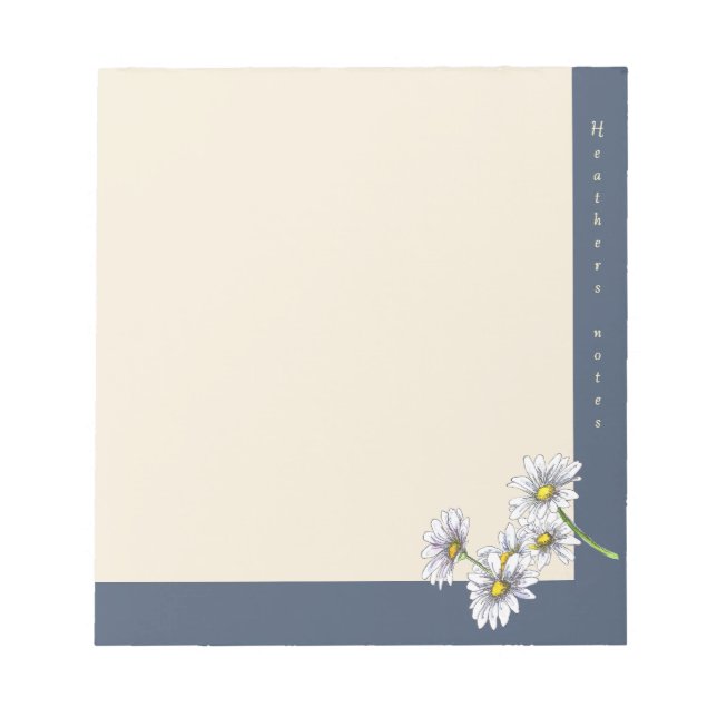 Bloco De Notas Presente de Natal com Flor de Margarida em Aquarel (Frente)