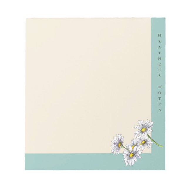 Bloco De Notas Presente de Natal de Margarida Floral Boho Aquarel (Frente)