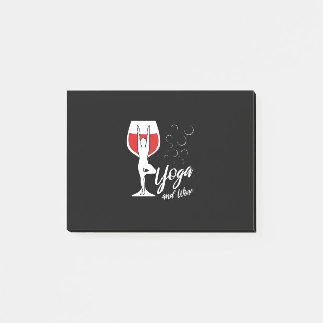 Bloco De Notas Presente de Natal | Eu Amo Yoga E Vinho (Frente)