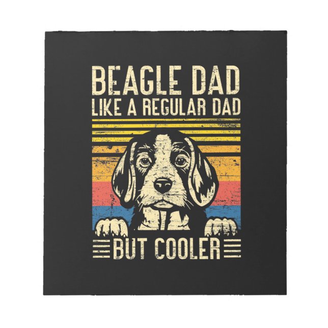Bloco De Notas Presente de Natal | Pai de Cachorro Beagle (Frente)