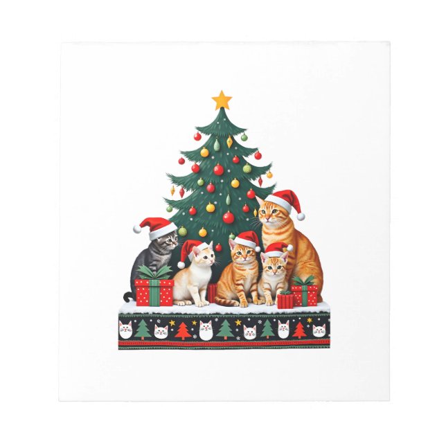 Bloco De Notas Presente Divertido de Natal Gato Feio para Mulhere (Frente)