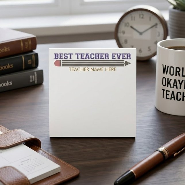 Bloco De Notas Presente Personalizado Melhor Professor de Todos o (Criador carregado)