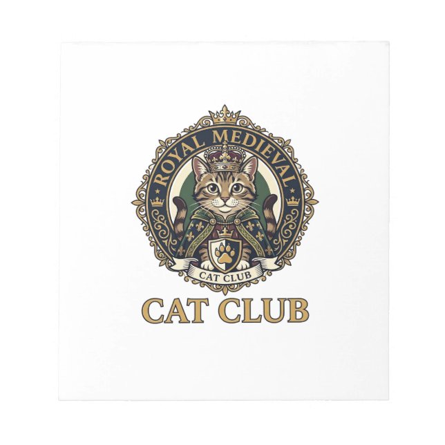 Bloco De Notas Presente Real Medieval Gato Pai Idéia - Real Medie (Frente)