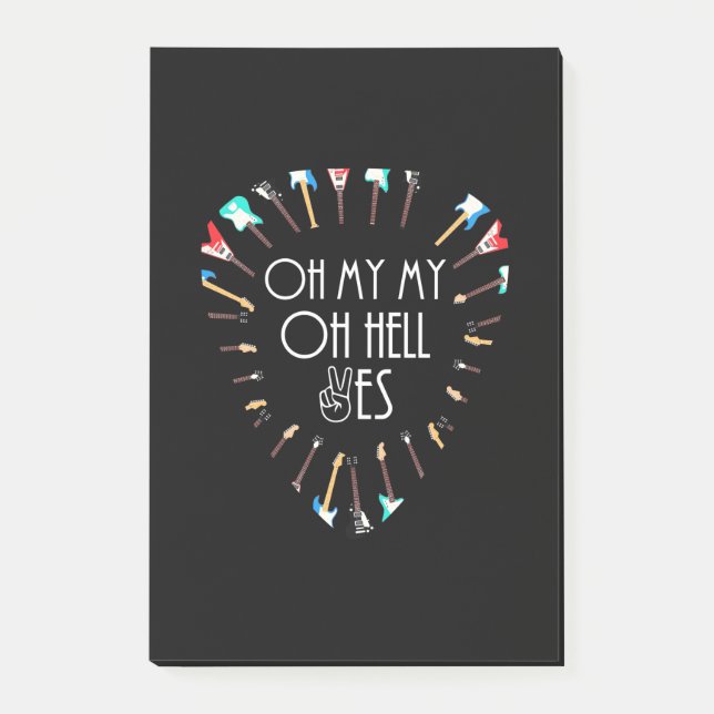 Bloco De Notas Presente Xmas | Oh Meu Violão Oh Inferno Sim (Frente)