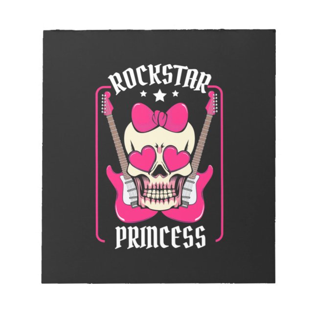 Bloco De Notas Presente Xmas | Rockstar Princess Skull (Frente)