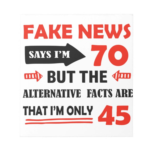 Bloco De Notas presentes de aniversário de 70 ano (Frente)