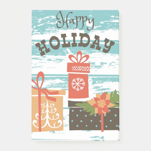 Bloco De Notas Presentes de Natal de Férias Felizes (Frente)