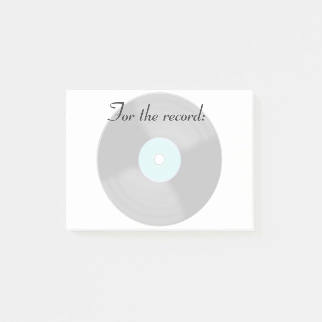 Bloco De Notas Presentes de Notas Adhesivas For The Record (Frente)