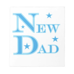 Bloco De Notas Presentes de Novo papai de Texto Azul